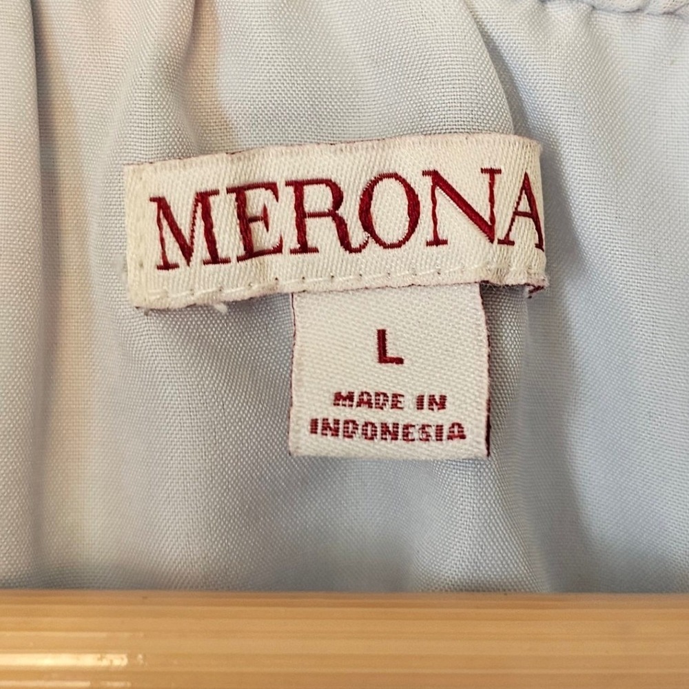 Merona Womens Floral Sleeveless Tiered Chiffon Dress Light Blue Large VN1107216 - Picture 4 of 6